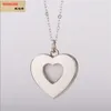 Kärlek Heart Sublimation Blanks Halsband Beställnings- foto Blank Rundmetalltryckbart Hänge för Kvinnor Man Värmeöverföring