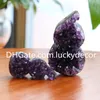 500g 혼합 무작위 크기 강력한 자연 자수정 쿼츠 깊은 자주색 크리스탈 클러스터 Druzy Drusy agate Goode Gourd 우루과이 사무실 장식