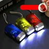 Handtryck 3 LED Crank Power Dynamo Wind Up Flashlight Torch Night Lamp Light Camping Outdoor Sports Tool Outdoor Gear Sn3802