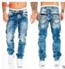 Gränsöverskridande Europa och Förenta staterna 2020 Ny trend Fashion Casual Pants Straight Hip Hop Jeans Mäns Slitage X0621