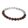 Hebras de cuentas de madera de piedra Natural, pulseras con abalorios, brazalete elástico hecho a mano para hombres y mujeres, joyería deportiva para fiesta de Yoga y Club