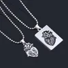 Anhänger Halsketten 2 stücke Puzzle Schmuck Paar Collares Anatomisches Herz Halskette Frauen Valentinstag Geschenk Edelstahlkette