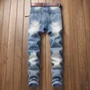 2021 New Moda Design Causal Dżinsowe Spodnie Plus Rozmiar 42 Skinny Men Blue Jeans Pantalon Homme X0621