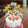 Outros suprimentos festivos do partido 5 pcs Cupcake Cupcake com laço Glitter ouro carrossel casamento aniversário decoração DIY Handmade de