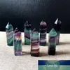 Natural Fluorite Crystal Rainbow Striped Fluorite Quartz Crystal Hexagonal Point Faceted Prism Wand for Healing Home Decor