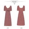 Summer Woman Dress Vintage Bohemian Floral Print Short Sleeve Long Elegant A Line V Neck Work Vestidos 210529