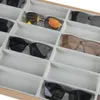 Smycken påsar väskor glas förvaring rack solglasögon dispaly bricka 24 rutnät sammet display fodral glasögon arrangör lådbutik fönster kenn22