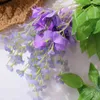 12pcs Wisteria Fleurs artificielles Guirlande 45inch Verre de soie Plantes pour mariage suspendu Rattin Home Garden Hôtel Decor