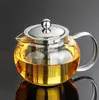 Hoge kwaliteit hittebestendige glazen theepot, Chinese bloem set Puer ketel koffie pot handig met infuser kantoor Home 210621