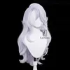 Anime Jujutsu Kaisen Gojo Satoru Version Féminine Cosplay Perruque 70cm Long Halloween Carnaval Perruques Résistant À La Chaleur Cheveux Synthétiques Y0903
