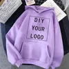 DIY din hoodie acceptera anpassad tryck någon stil unisex hooded student casual sweatshirt hajuku stora män streetwear 210728