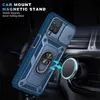 Capas de telefone com suporte híbrido à prova de choque Slide Camera Lens Protection TPU PC 3 em 1 para telefone 15 14 pro max 13 12promax 11promax s23 moto G power Gplay Gstylus