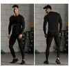 Heren Thermische 2022 Ondergoed Pak MMA Rashguard Fiess Sportlegging Effen Kleur Compressie Kleding 534