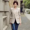 Professional women's Blazer autumn casual ladies suit jacket office High-quality mid-length 210527