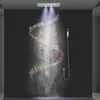 Column Ceiling Rain ShowerHead Waterfall Mist Shower Set Electric LED Bathroom System Music Bath