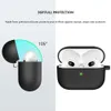 Para AirPoDs 3 Caso de silicone Suave Ultra Fino Protetor Airpod Capa Fone de Ouvido Anti-Soltar Earpods Roupas com Gancho