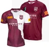 2021 2022 QUEENSLAND MAROONS ÉTAT D'ORIGINE CAPITAINES RUN JERSEY Australie QLD Maillots de rugby autochtones Maroons Accueil Jersey Rugby 2222698