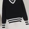 2021 Pulls pour femmes Casual Tricot Couleur Contrastée À Manches Longues Automne Mode Porter Classique Dames Pull Cardigan Col Coton Designer Vêtements De Luxe