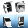 Toilet Paper Holders Polished Chrome Roll Box Stainless Steel Wall Mounted Concealable Holder