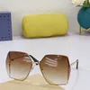 2021 Frauen Männer Hohe Qualität Sonnenbrille Gold Metall Übergröße Rahmen Purple Linsen mit Box erhältlich