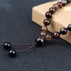 Beaded, Strands 8MM Black Stripe Agate Bracelet Natural Onyx 80 Beads Elastic Rope Necklace Women Men Meditation Yoga Bangle Jewelry Gift Fr
