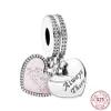 925 argent sterling zircon chaîne de sécurité pendentif perles adaptées au bracelet pandora bricolage dames de luxe bijoux de mode