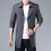 Thoshine Brand Spring Autumn Men Trench Coats Superior Quality Buttons Male Fashion Outerwear Jackets Windbreaker Plus Size 4XL 210819