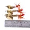 100st Fiske Sked Locka 5cm 2g 6 # Krokar Spinner Tackle Hard Bait Metal Fishing Lures Trolling One Hooks Gratis frakt