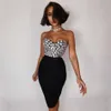 Beaded Bandage Women 2 Piece Set Top & High Waist Pencil Skirt Club Evening Party Vestidos 210527