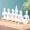 Obiekty dekoracyjne figurki 6 stylów sztuka abstrakcyjna ceramiczna joga pozuje figurka porcelanowa dama figura statua statua Ornament do domu Deco