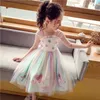 Summer Girls Dress Abbigliamento per bambini Dream Rainbow Chiffon Hanfu Classica elegante principessa Bretella per ragazza 210625