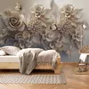 Personnalisé Mural 3D Papier Peint Européenne Esthétique En Trois Dimensions Relief 3D Fleur Papillon Salon Canapé Fond D'écran 210722