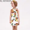 W.L.Monsoon Kızlar Yaz Elbiseler ile Ananas Baskı 2021 Marka Toddler Elbise Çocuk Prenses Kostüm Robe Fille Çocuk Giysileri Q0716