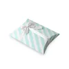 Stripe Pillow Shape Candy Box Christmas Gift Bag Wedding Favors Baby Shower Birthday New Year Party Festive Decor