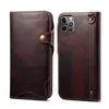 Luxury Genuine Leather Wallet Cell Phone Cases with Card Holder for iPhone 11 12 13 14 15 Pro Max Samsung S20 Note 10 Vintage Cowhide Wax Cellphone Cover