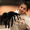 Pelúcia animais simulação preta aranha pelúcia brinquedo grande tamanho truque reallife lifelike inseto almofada para crianças assustador boneca horror la271