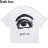 神の目のシンプルなスタイルの男性のTシャツの夏の特大のTシャツ210603
