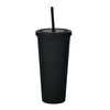 22OZ TUMBLERS Matte Colored Acrylic Tumbler with Lids and Straws Double Wall Plastic Reusable Cup WLL838