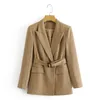 Damesjassen 2021 Simple Jacket Vrouwen Herfst Vintage Windjack Coat Casual Revers Oversized Sashes Lady Bovenkleding Tops Plus Size