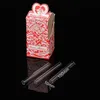 Glass Love Rose Glass Tube With Plastic Flower Inside 36pcs in one box glass smoke pipe tobacco pipe smoking accessory#143