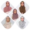 Foulards 60pcs / lot Femmes Plaine Bulle En Mousseline De Soie Écharpe Hijab Wrap Printe Couleur Unie Châles Bandeau Musulman Hijabs Foulards / écharpe En Gros