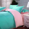 Classic Simple Bedding Set 7 Size Grey Blue Pink Solid Linen 4pcs/set Duvet Cover Sets Sheet Comforter Home Textile 210615