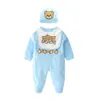 Kids Designer Clothes Boys Jumpsuit Newborn Rompers Baby Hat+Bib+Robe Set Infant Baby Girls Clothes Set