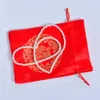 Rode Zijde Borduren S Sieraden Verpakking Bruiloft Gunst Pouches Party Supply Organza Gift 50st Lucky Bag geheel