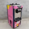 Commercial Soft Serve Ice Cream Machine Electric LCD Panel Ice Cream Maker Vertical 3 Flavors 220V 110V