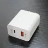 Тип C PD18W Настенное зарядное устройство Быстрая быстрая зарядка QC 3.0 USB Port EU / US / UK PLUS Портативные адаптеры мощности для смартфонов