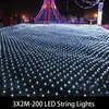 Svansplugg 3x2m 200 LED Wedding Garden Year Net Mesh Garland Juldekoration utomhus Fairy String Light EU US Y200603