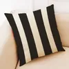 Black and White Geometric Linen Cushion Cover Home Office Sofa Square Pillow Case Decorative Cushion Covers Pillowcases