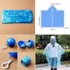 Fashion Disposable Keychain PE Raincoats One-time Poncho Outdoor Emergency Waterproof Rainwear Travel Camping Rain Coat Rain Wear XDH1375