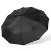 Grote winddicht 12K paraplu luxe zakenmannen volautomatisch drie-vouwen meisje zonnig en regenachtig parapluie 210721